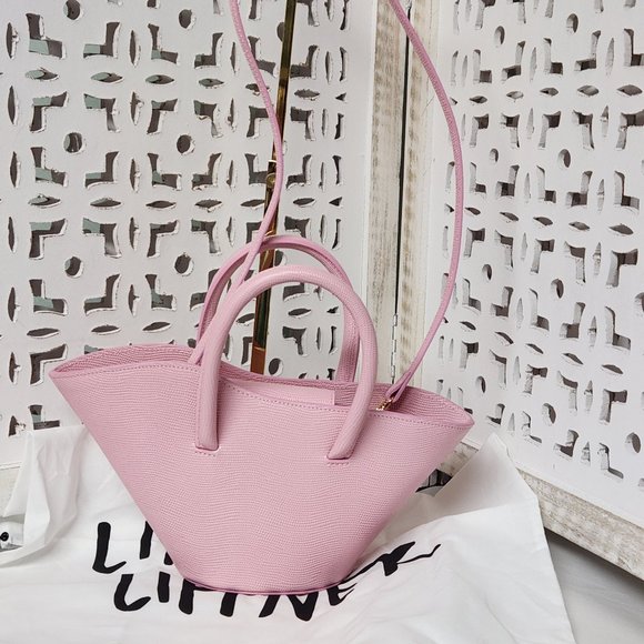 NWT Little Liffner Women's Open Tulip Tote Micro Bag - Pink - Picture 2 of 5